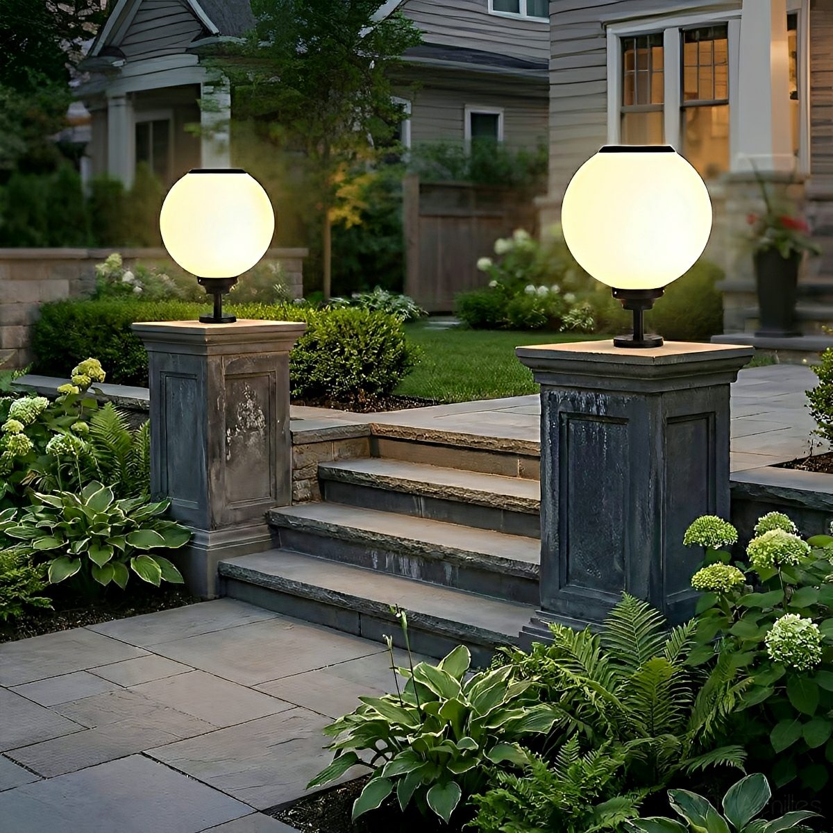 Classic Solar Fence Waterproof Globe LED Fence Post Caps Lights - Flare Shack