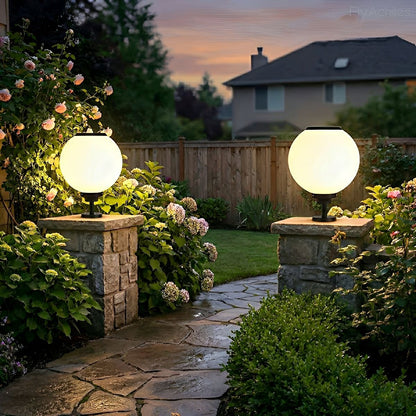 Classic Solar Fence Waterproof Globe LED Fence Post Caps Lights - Flare Shack