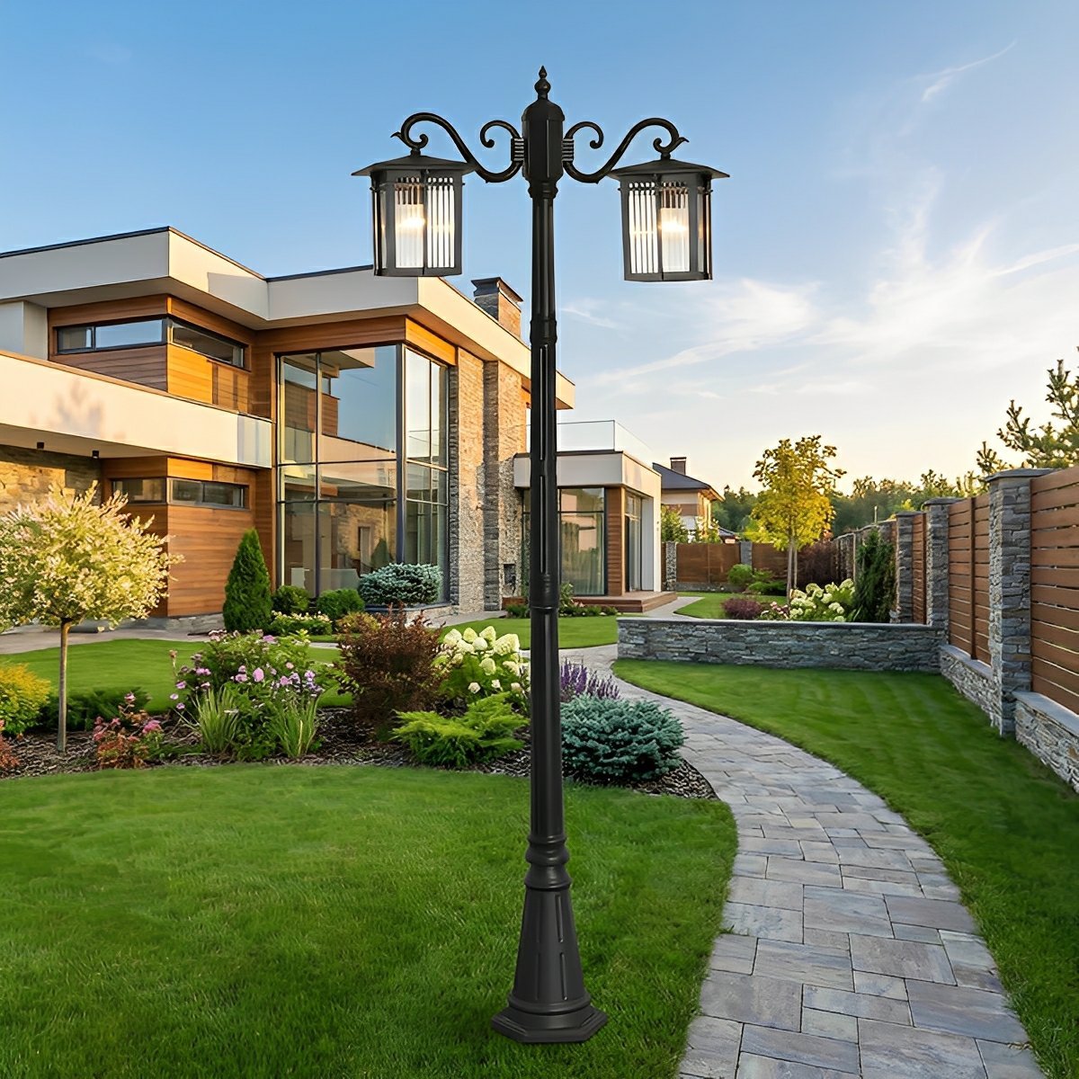 Classic Square Coach Lamps LED Outdoor Pathway Post Lights - Flare Shack
