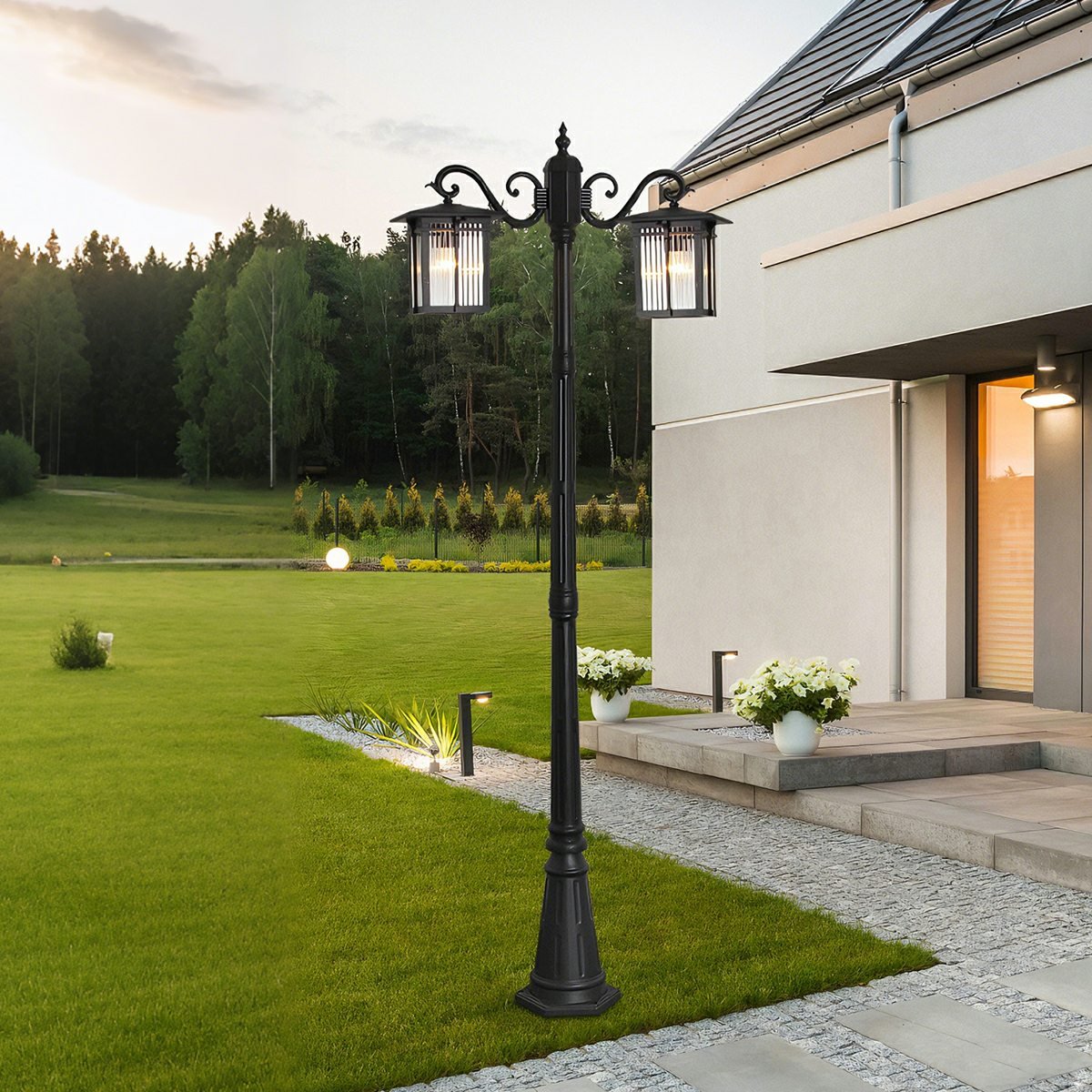 Classic Square Coach Lamps LED Outdoor Pathway Post Lights - Flare Shack