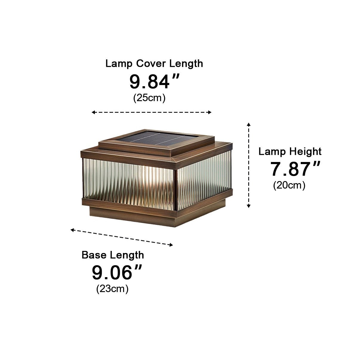 Classic Square Waterproof Outdoor Post Light Fence Pillar Lamp