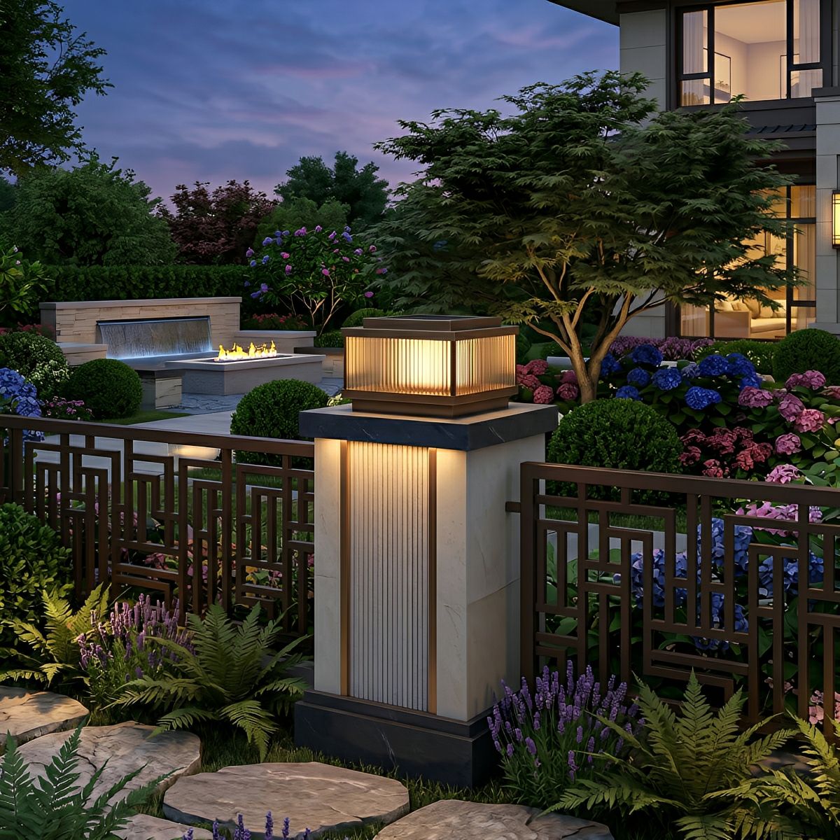 Classic Square Waterproof Outdoor Post Light Fence Pillar Lamp - Flare Shack