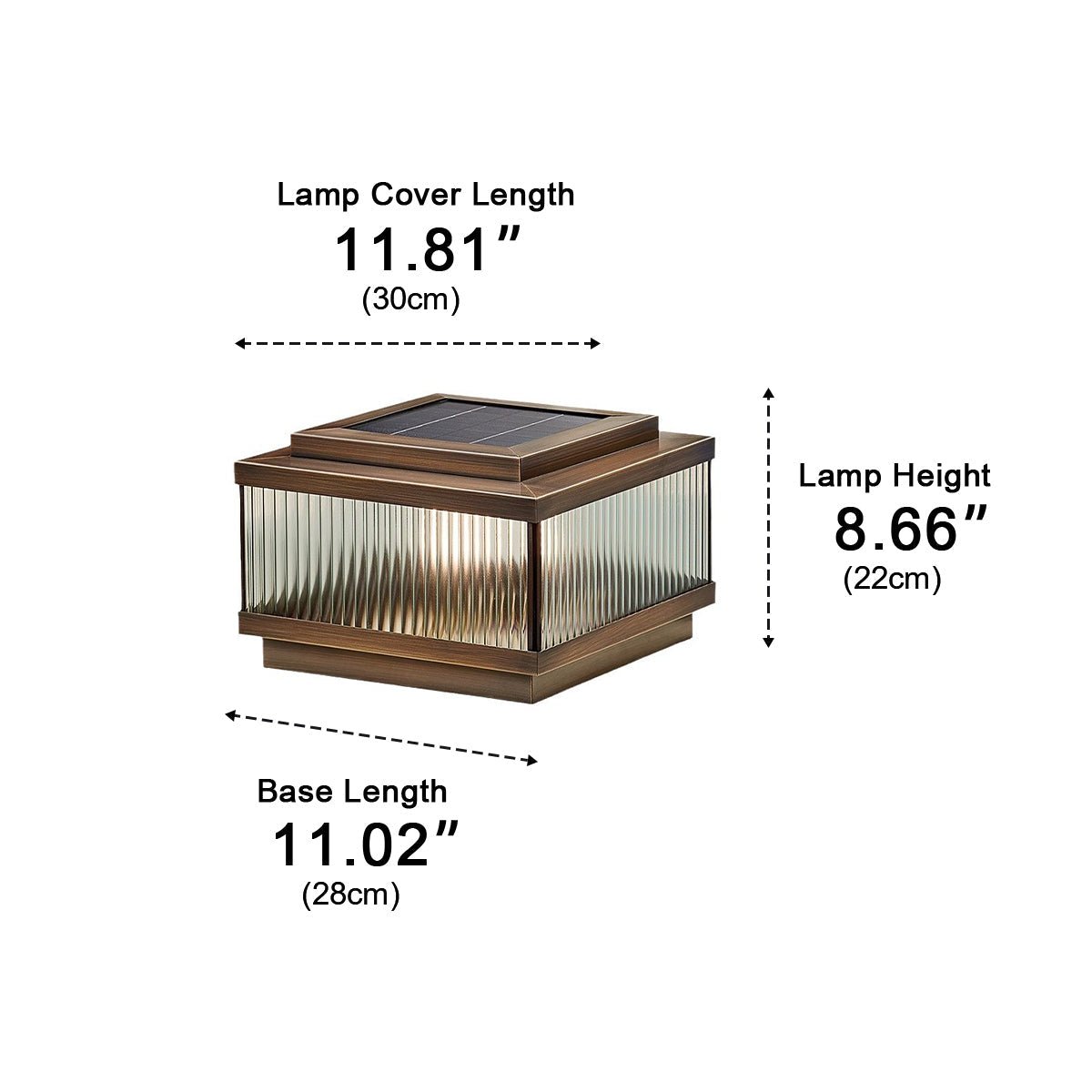 Classic Square Waterproof Outdoor Post Light Fence Pillar Lamp