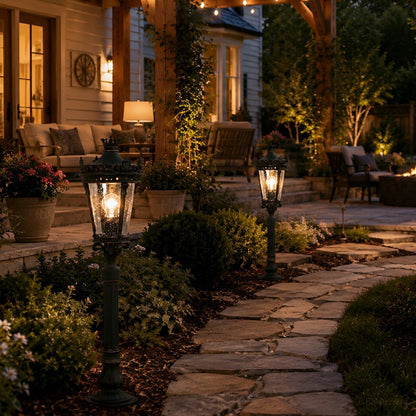 Classic Vintage European Lantern Pathway Bollard Light - Flare Shack