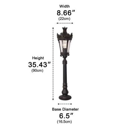 Classic Vintage European Lantern Outdoor Pathway Bollard Light