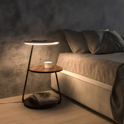 Coffee Table With Floor Lamp Shelf with Lamp Wireless Chargeable Bedside Table - Flare Shack
