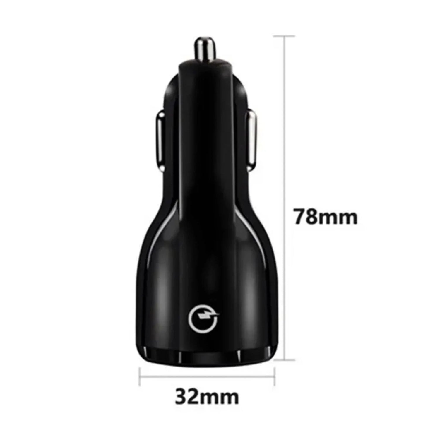 Usb Car Charger Dual Port Fast Charging Compact Adapter