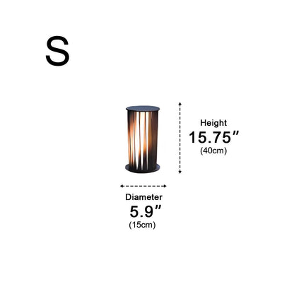 Cylindrical Twisted LED Waterproof Black Modern Pathway Light Floor Lamp