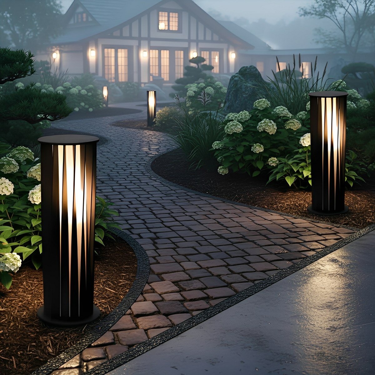 Creative Cylindrical LED Waterproof Black Modern Solar Pathway Light Walkway Floor Lamp - Flare Shack