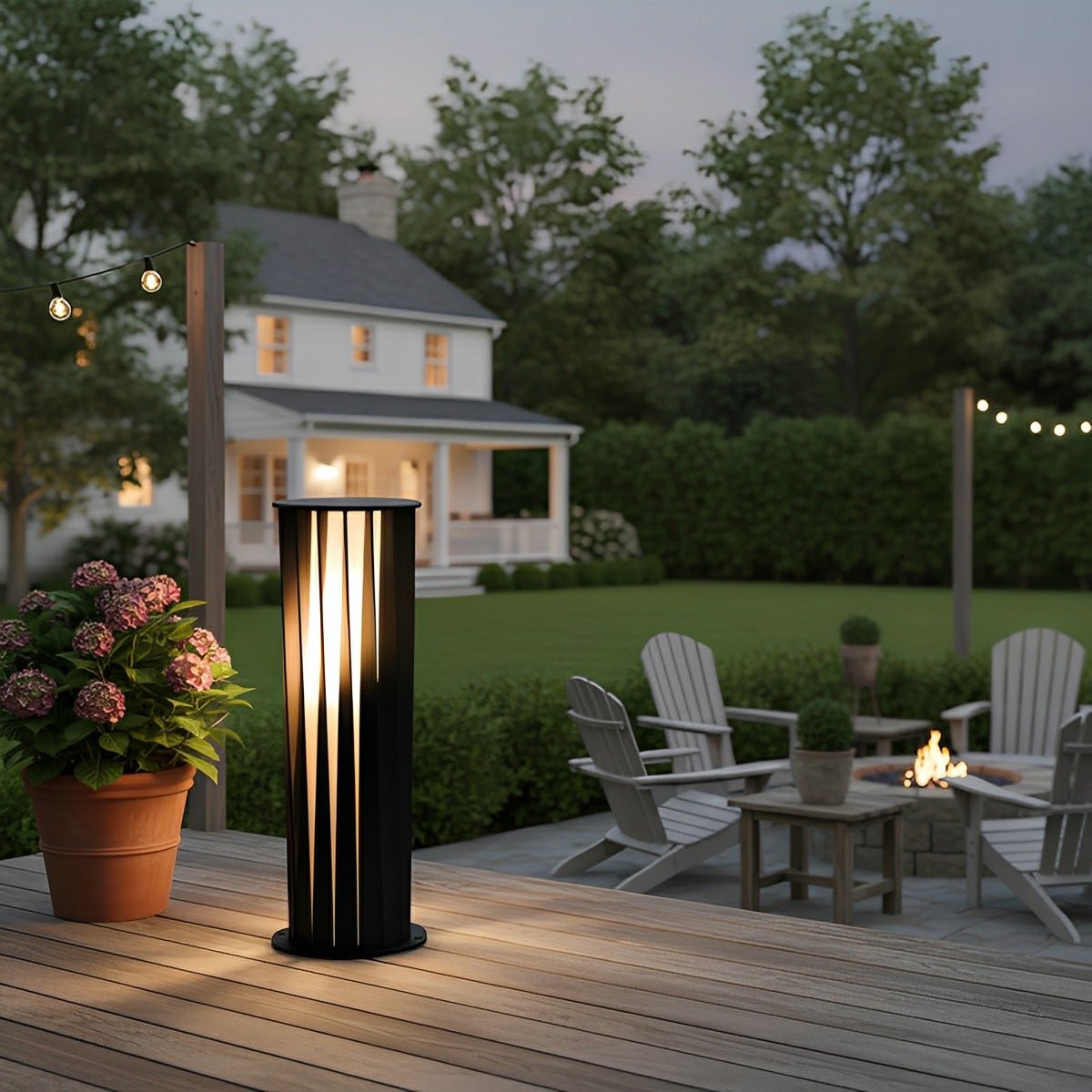 Creative Cylindrical LED Waterproof Black Modern Solar Pathway Light Walkway Floor Lamp - Flare Shack