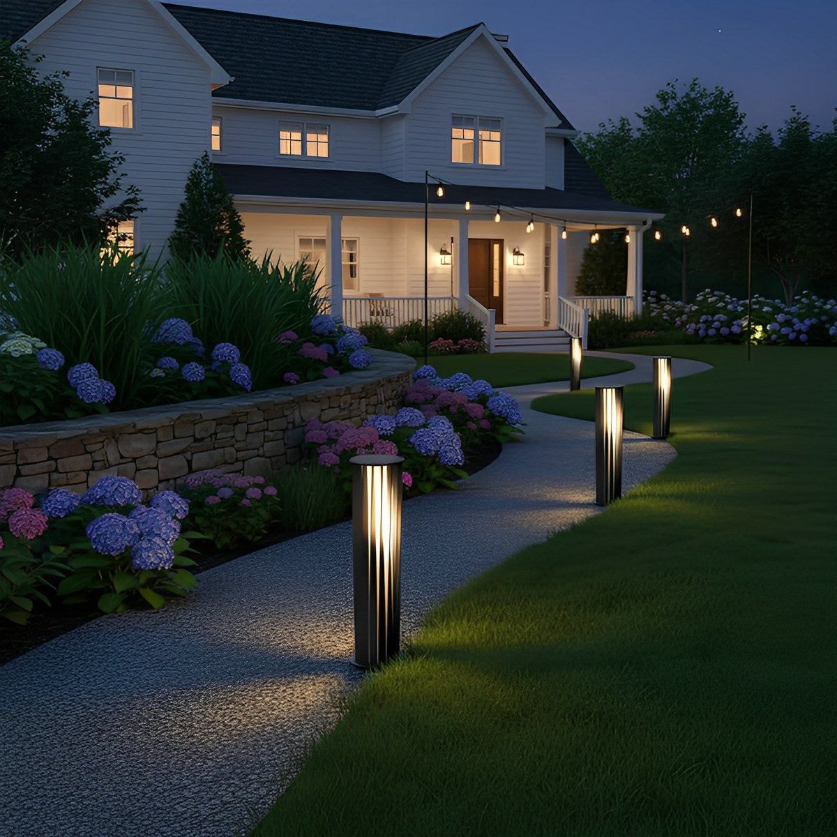 Creative Cylindrical LED Waterproof Black Modern Solar Pathway Light Walkway Floor Lamp - Flare Shack