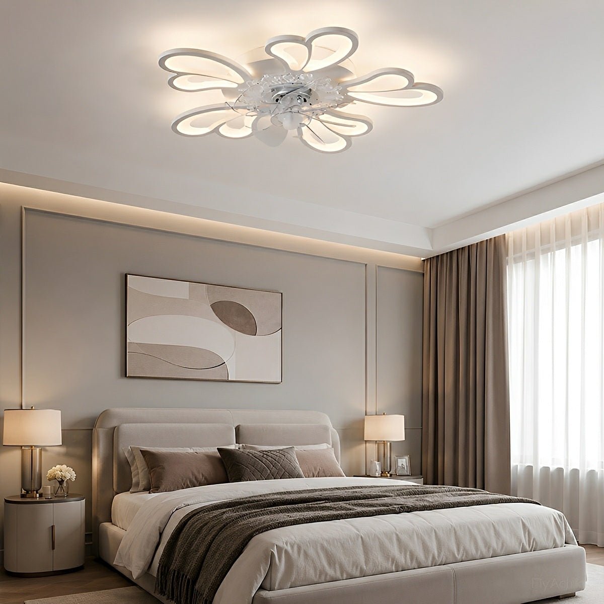 Creative Flower Shaped DC Motor LED Ceiling Fan Lights Chandelier - Flare Shack