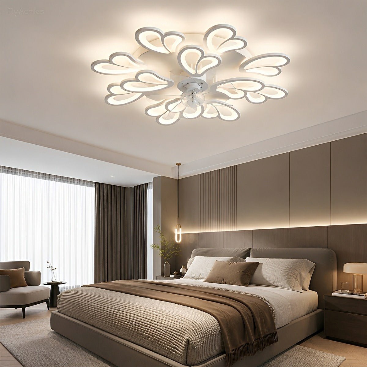 Creative Floral Shaped DC Motor LED Ceiling Fan Lights
