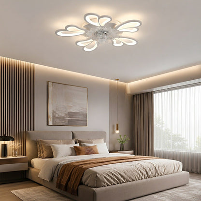 Creative Flower Shaped DC Motor LED Ceiling Fan Lights Chandelier - Flare Shack