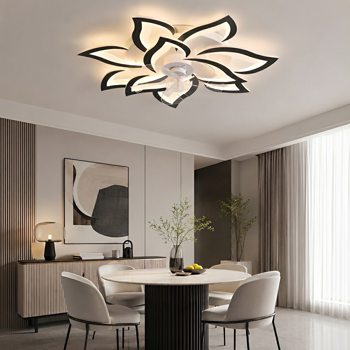 Creative Flower Shaped DC Motor LED Ceiling Fan Lights Chandelier - Flare Shack