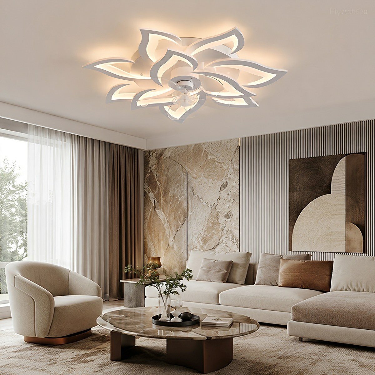 Creative Flower Shaped DC Motor LED Ceiling Fan Lights Chandelier - Flare Shack