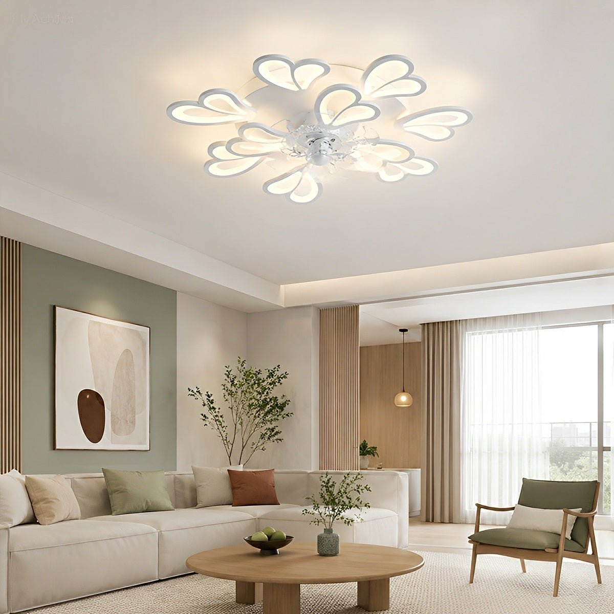 Creative Flower Shaped DC Motor LED Ceiling Fan Lights Chandelier - Flare Shack