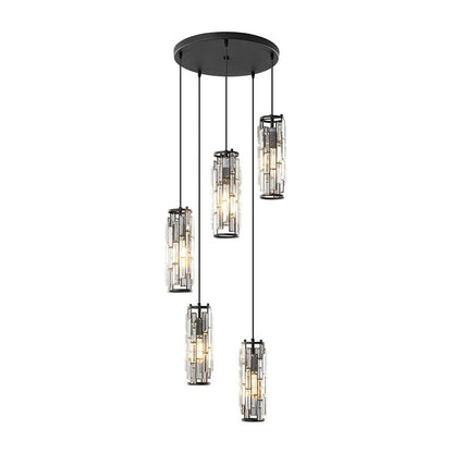 Vintage Industrial Crystal Glass Pendant Light Ceiling Light