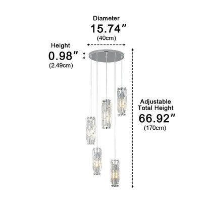 Vintage Industrial Crystal Glass Pendant Light Ceiling Light