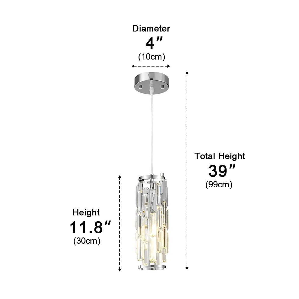 Vintage Industrial Crystal Glass Pendant Light Ceiling Light