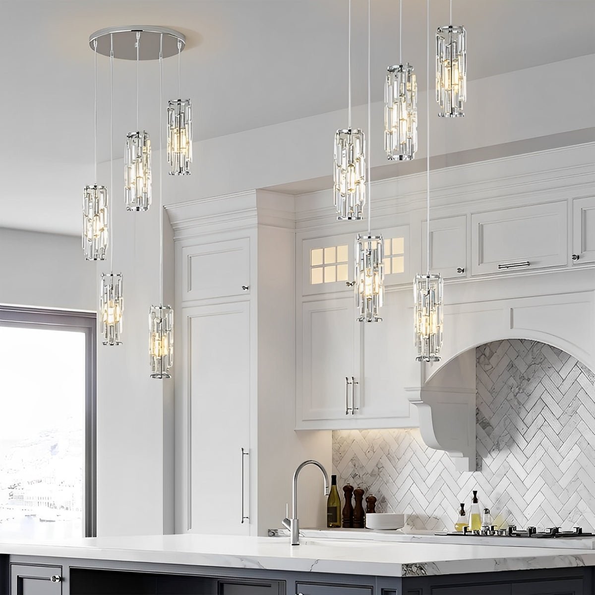 Creative Iron Crystal Glass Chandelier Pendant Lights Ceiling Lamp - Flare Shack