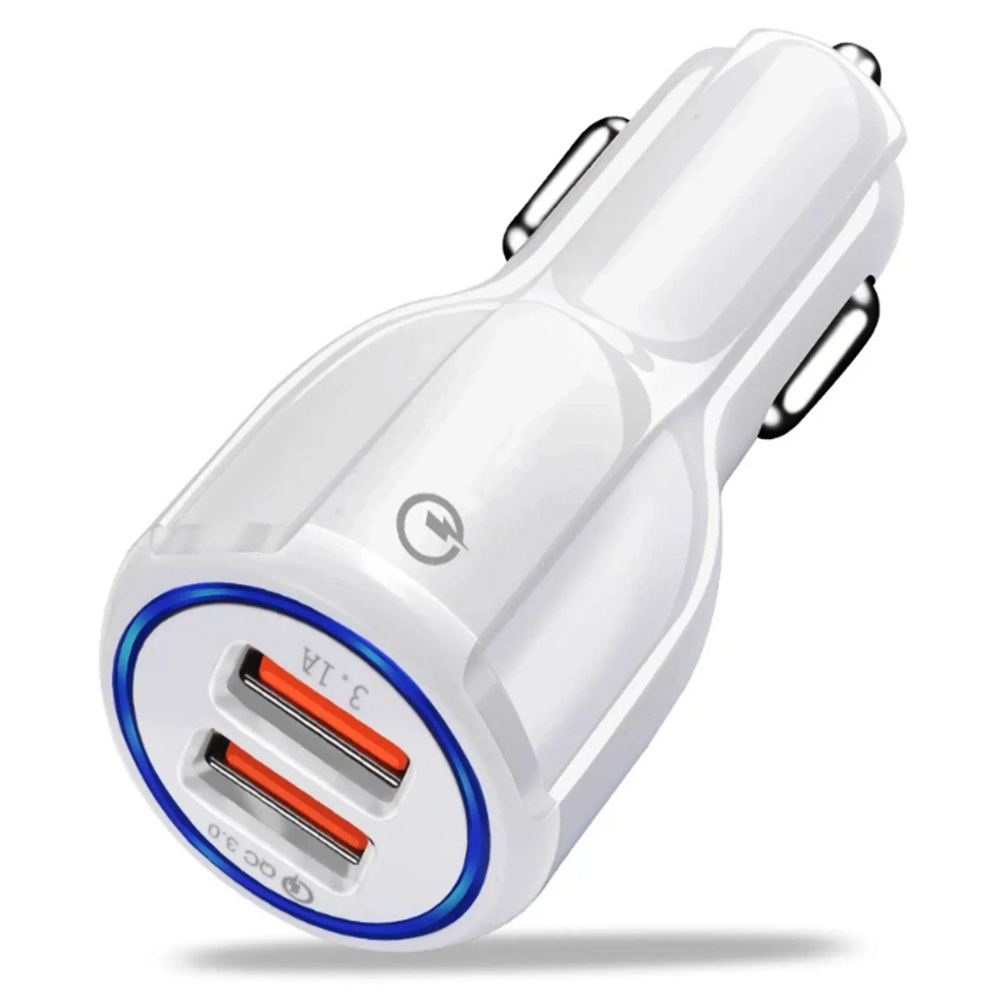 Usb Car Charger Dual Port Fast Charging Compact Adapter