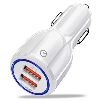 Usb Car Charger Dual Port Fast Charging Compact Adapter
