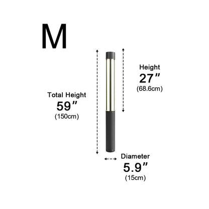 Modern Cylinder LED Black Outdoor Post Lights Pathway Light