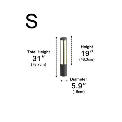 Modern Cylinder LED Black Outdoor Post Lights Pathway Light