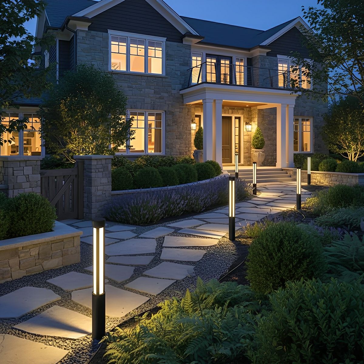 Cylinder LED Black Modern Outdoor Post Lights Street Light - Flare Shack