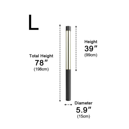 Modern Cylinder LED Black Outdoor Post Lights Pathway Light