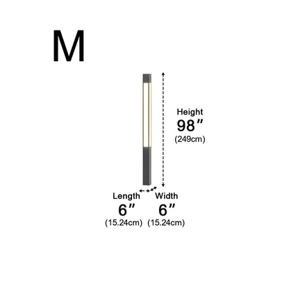 Waterproof LED Black Modern Outdoor Column Light