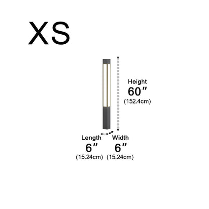 Waterproof LED Black Modern Outdoor Column Light