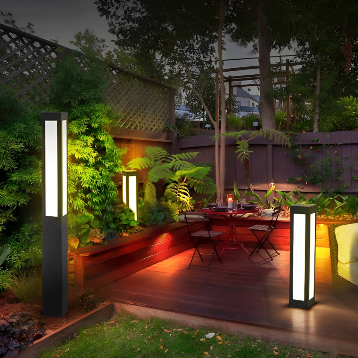 Cylinder Shaped Waterproof LED Black Modern Outdoor Post Lights - Flare Shack