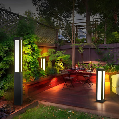Cylinder Shaped Waterproof LED Black Modern Outdoor Post Lights - Flare Shack