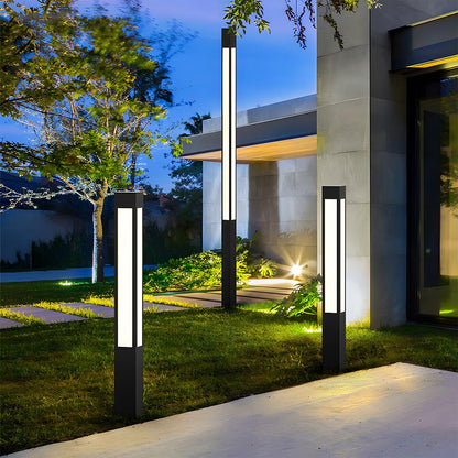 Cylinder Shaped Waterproof LED Black Modern Outdoor Post Lights - Flare Shack