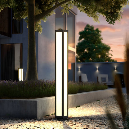 Cylinder Shaped Waterproof LED Black Modern Outdoor Post Lights - Flare Shack