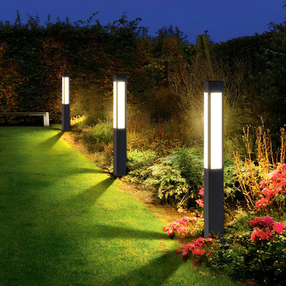 Waterproof LED Black Modern Outdoor Column Light