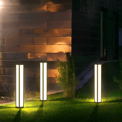 Cylinder Shaped Waterproof LED Black Modern Outdoor Post Lights - Flare Shack