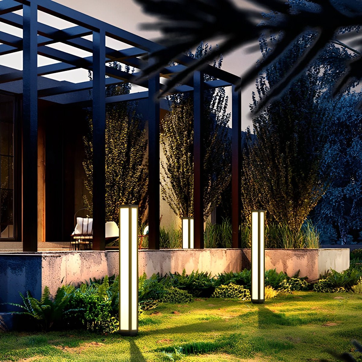 Cylinder Shaped Waterproof LED Black Modern Outdoor Post Lights - Flare Shack