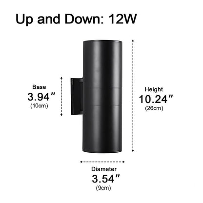 Cylinder Waterproof Outdoor Up and Down LED Exterior Wall Lights Spotlight