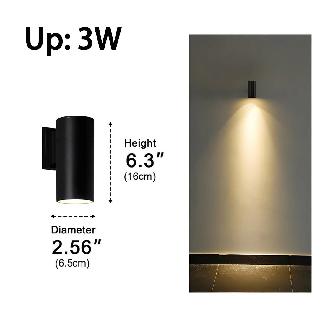 Cylinder Waterproof Outdoor Up and Down LED Exterior Wall Lights Spotlight