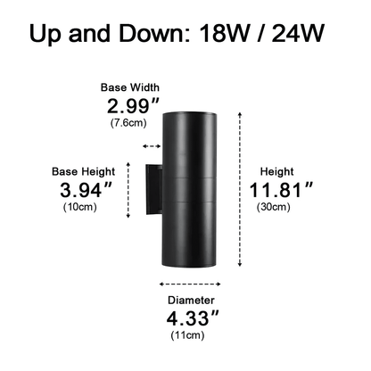 Cylinder Waterproof Outdoor Up and Down LED Exterior Wall Lights Spotlight