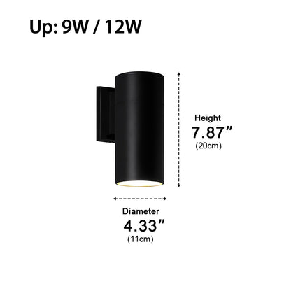 Cylinder Waterproof Outdoor Up and Down LED Exterior Wall Lights Spotlight
