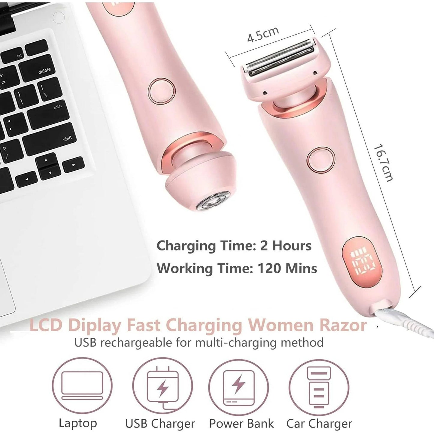 Electric Shaver 3D Floating Blade Dual-Head Waterproof Wet Dry Use Gentle Painless Hair Removal Fall 2025 Self-Care Gift