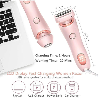Electric Shaver 3D Floating Blade Dual-Head Waterproof Wet Dry Use Gentle Painless Hair Removal Fall 2025 Self-Care Gift