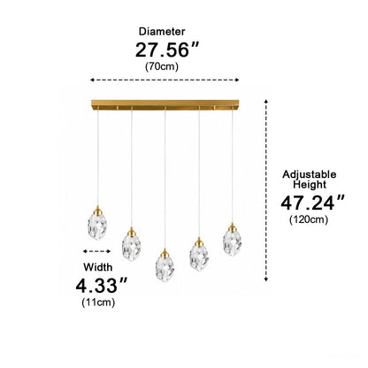 Dimmable Modern Luxury Brass Crystal Pendant Lights