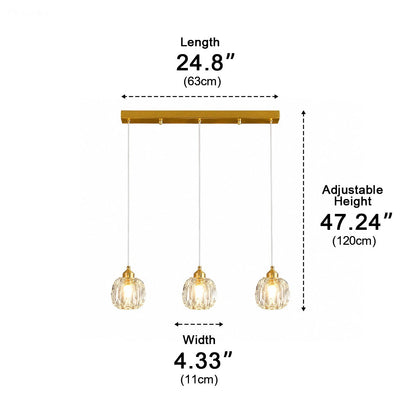 Dimmable Modern Luxury Brass Crystal Pendant Lights
