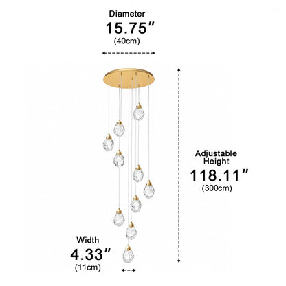 Dimmable Modern Luxury Brass Crystal Pendant Lights