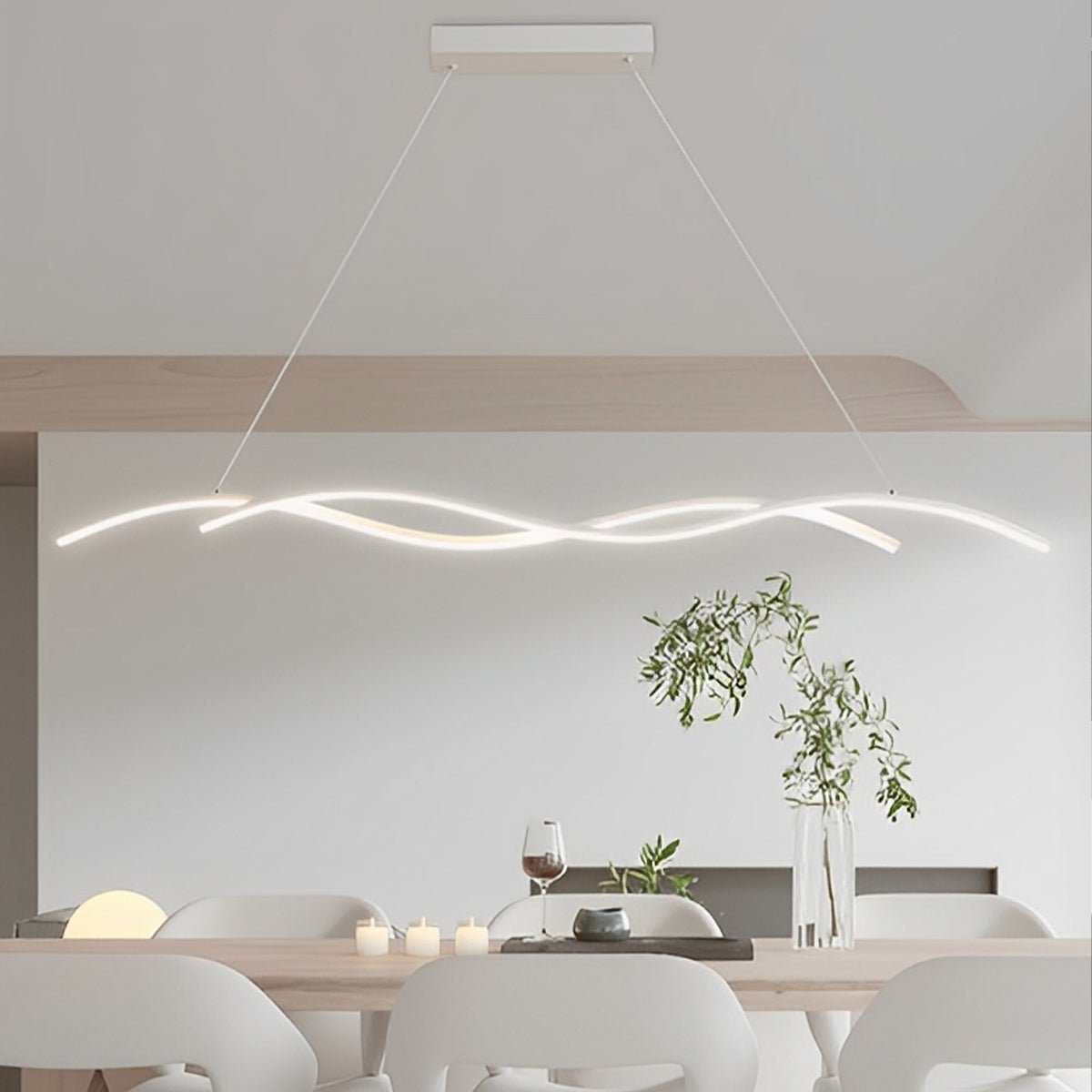 Dimmable Modern Minimalist Double Wave LED Pendant Light - Flare Shack